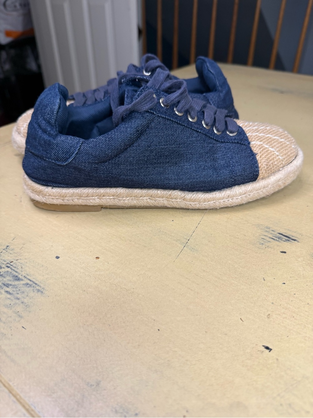 Catherine Malandrino Denim Low-Top Sneakers in Navy - Picture 4 of 9